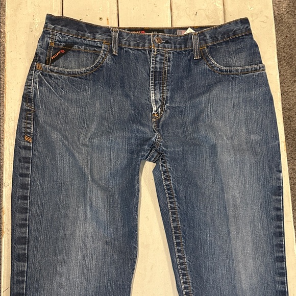 Ariat Men's FR M3 Jeans 40x34 Blue Loose Straight Fire Resistant Work Jeans - Picture 7 of 8